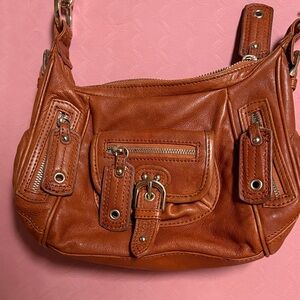 Junior Drake Tan Leather Shoulder / crossbody handbag